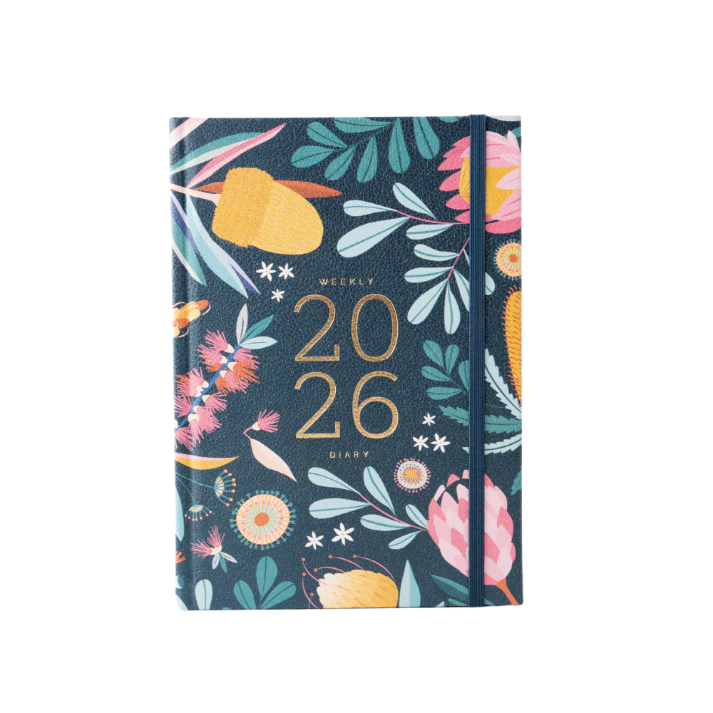 2026 A5 Weekly Diary - Indigo Flora